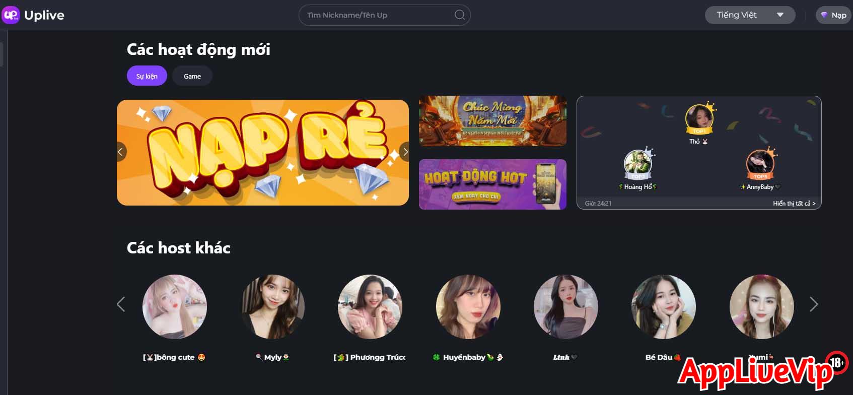 Khuyến mãi Uplive